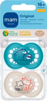 Оригинальная соска из латекса синяя/бежевая 16+ месяцев 2 шт. MAM