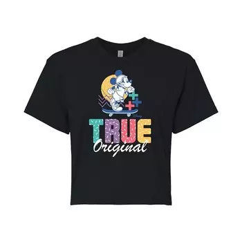 Оригинальная укороченная футболка с рисунком Mickey True для детей Disney's Mickey Mouse & Friends Junior Licensed Character, черный