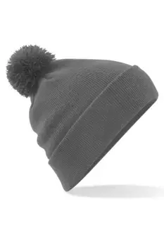 Оригинальная зимняя шапка-бини с помпоном Beechfield, серый