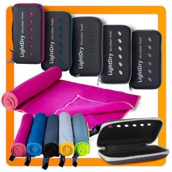 Оригинальное спортивное полотенце из микрофибры. Дорожное полотенце для рюкзака — банное полотенце для спорта и фитнеса, впитывающее, легкое, антибактериальное и быстросохнущее (120 x 50 см, бежевый) LightDry, розовый