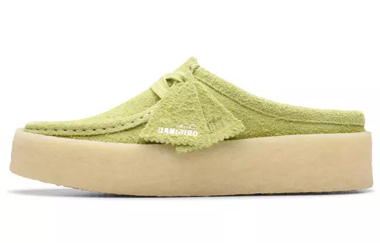 Оригинальные ботинки Wallabee бледно-зеленые женские Clarks