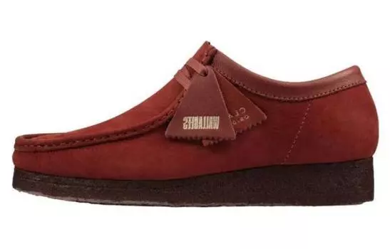 Оригинальные ботинки Wallabee из бордового нубука Clarks