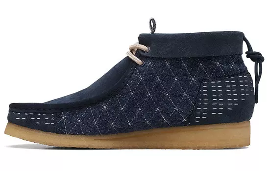 Оригинальные ботинки Wallabee Navy Shashiko Clarks