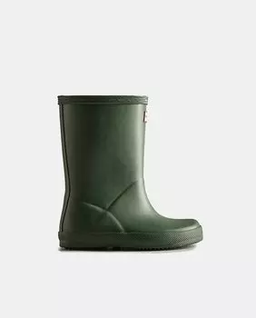 Оригинальные детские резиновые сапоги с матовой отделкой и логотипом Hunter