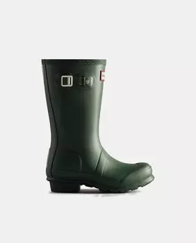 Оригинальные детские резиновые сапоги со светоотражающими нашивками Hunter