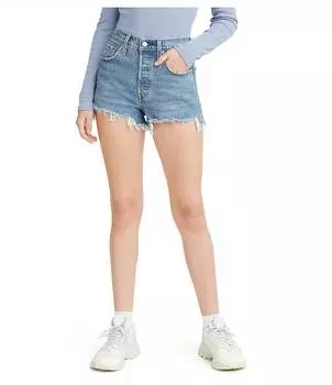 Оригинальные джинсовые шорты с высокой посадкой Levi's 501, синий