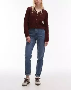 Оригинальные джинсы Mom с высокой посадкой в средне-синем цвете Topshop