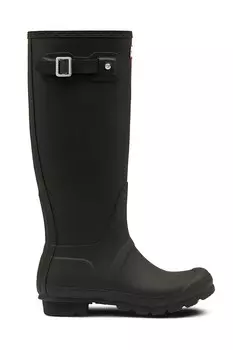 Оригинальные матовые женские высокие сапоги Hunter, черный