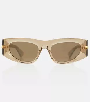 Оригинальные прямоугольные солнцезащитные очки Bottega Veneta, бежевый