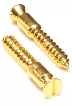 Оригинальные шурупы Floyd Rose для крепления моста по дереву - золото Bridge Mounting Wood Screws