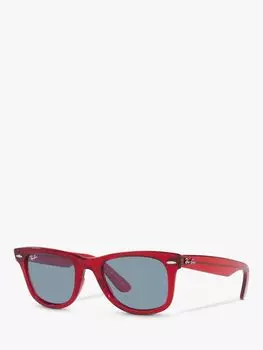 Оригинальные солнцезащитные очки Ray-Ban RB2140 унисекс Wayfarer, прозрачные красные/синие