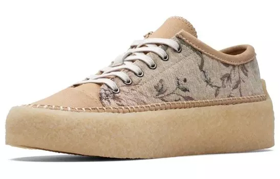 Оригинальные стильные мужские кеды для скейтбординга с низким верхом коричневого цвета Clarks