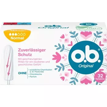 Оригинальные тампоны нормальные o.b., 32 шт.