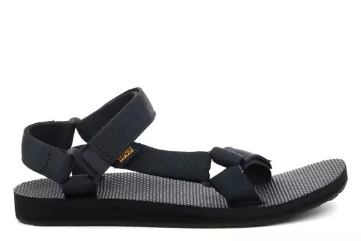 Оригинальные универсальные босоножки на плоской подошве. Teva, черный