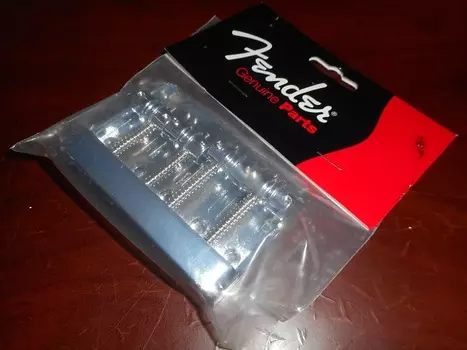 Оригинальный бридж Fender Hi-Mass Bass - ХРОМ, 008-1460-049