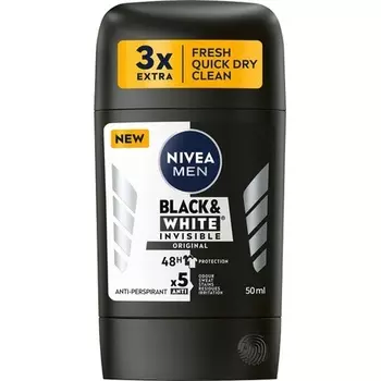Оригинальный стик-антиперспирант Black & White 50 мл, Nivea