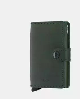 Оригинальный зеленый кожаный держатель карт с защитой RFID Secrid
