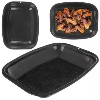 Орион Противень эмалированный для мяса, печенья, десертов, овощей с антипригарным покрытием 26,5х20,5х4 см Orion