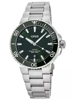 Oris Aquis Date 41 мм автоматические стальные часы с зеленым циферблатом 01 733 7766 4157-07 8 22 05PEB