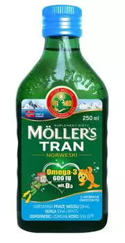 Orkla, Масло печени норвежской трески Moller's, фруктовый вкус, 250 мл