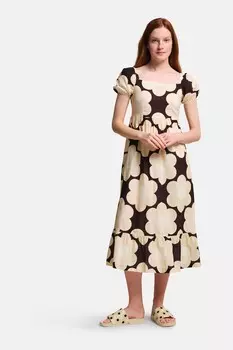 Orla kiely летнее платье миди из 100% хлопка Regatta, черный