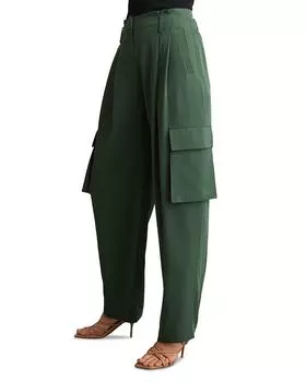 Орла Широкие Брюки-Карго с Плиссировкой REISS, зеленый