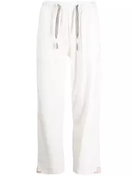 Orlebar Brown брюки Sonoran с кулиской и контрастной строчкой, белый