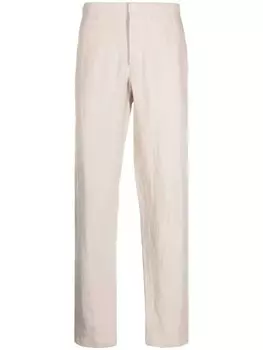 Orlebar Brown льняные брюки Griffon прямого кроя, нейтральный цвет