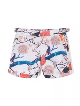 Orlebar Brown плавки-шорты Russell с графичным принтом, нейтральный цвет