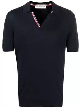 Orlebar Brown рубашка поло Horton с V-образным вырезом, синий