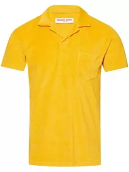 Orlebar Brown рубашка поло из махровой ткани, оранжевый