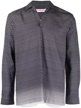 Orlebar Brown рубашка с монограммой, синий