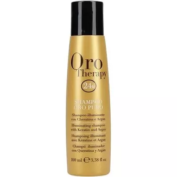 Orotherapy Нежный очищающий осветляющий шампунь с микроактивным золотом, кератином и аргановым маслом для светлых, мягких и блестящих волос 100мл, Fanola