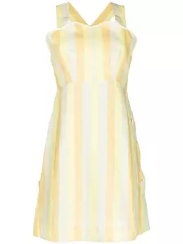 Oroton платье-фартук в полоску, желтый