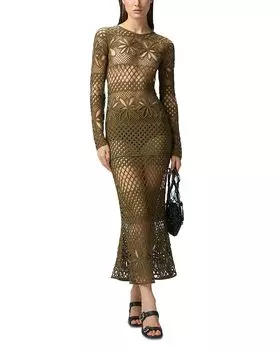 Ortles Abitos Fantasy Net Dress PINKO, коричневый