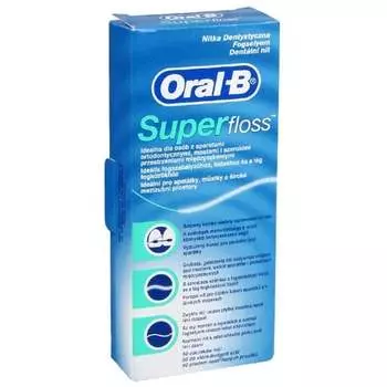 Ортодонтическая зубная нить, 50 шт. Oral-B, Super Floss