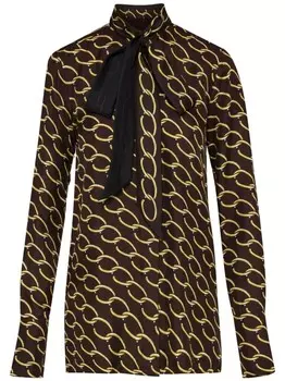 Oscar de la Renta блузка с узором, коричневый