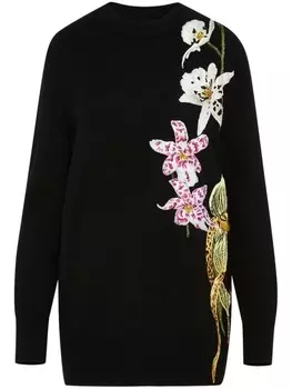 Oscar de la Renta джемпер Orchid в технике кроше, черный