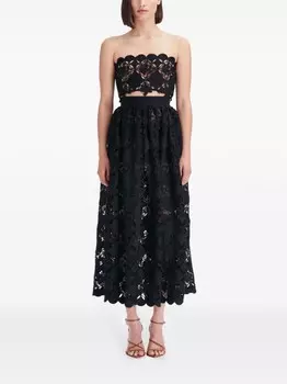 Oscar de la Renta гипюровая юбка миди Gardenia, черный