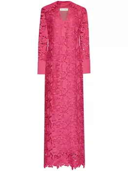 Oscar de la Renta гипюровое платье, розовый