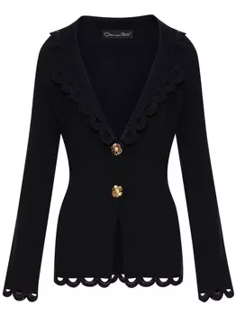 Oscar de la Renta куртка с V-образным вырезом, синий