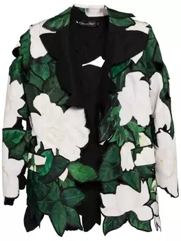 Oscar de la Renta layered-design blazer, зеленый