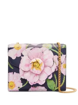 Oscar de la Renta мини-сумка Tro с цветочным принтом, синий