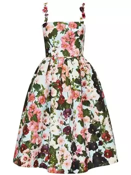 Oscar de la Renta платье миди Hollyhocks, черный