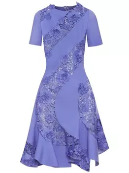 Oscar de la Renta платье мини с цветочным принтом, фиолетовый