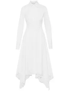 Oscar de la Renta платье с асимметричным подолом и цветочным принтом, белый