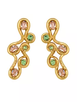 Oscar de la Renta серьги Crystal Wrap, золотой