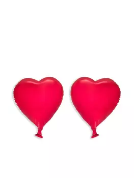 Oscar de la Renta серьги-клипсы Heart Balloon, красный