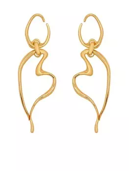 Oscar de la Renta серьги-подвески Heart O, золотой