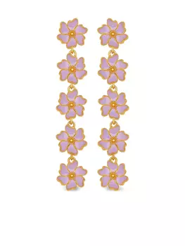 Oscar de la Renta серьги-подвески Cherry Blossom, золотой